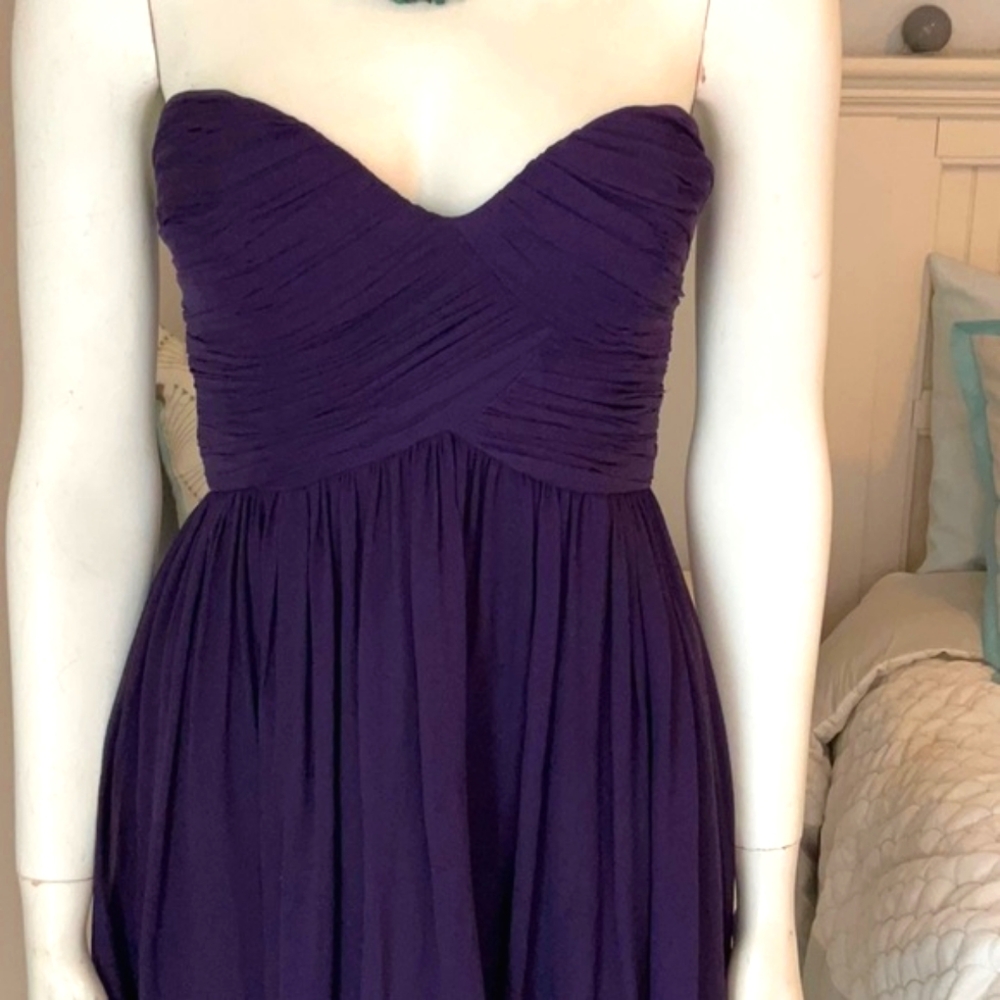 Elegant Purple Strapless Dress